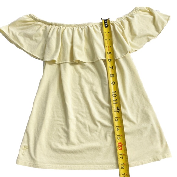 Lilly Pulitzer Off The Shoulder Top Ruffle Women’s XS Vanilla Yellow - Picture 5 of 7